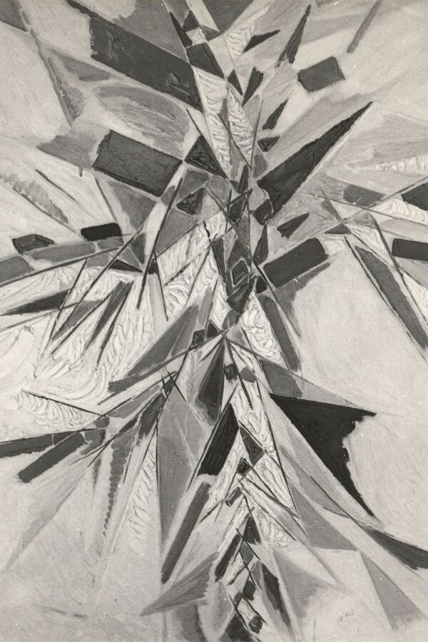 Vašíček, Rozběh, 1967, olej, 116×100 cm.